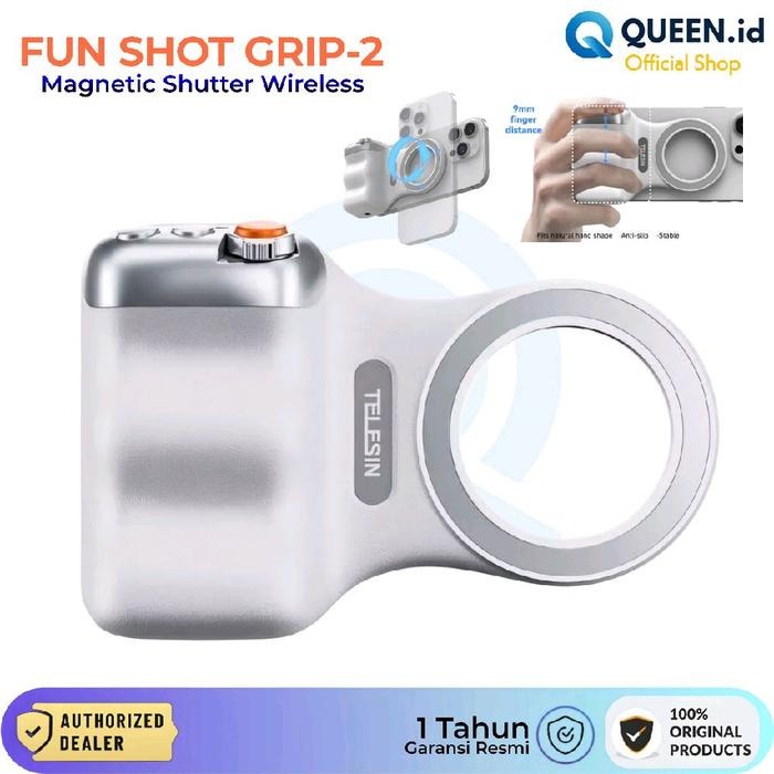 دستگیره شاتل عکاسی بلوتوث تلسین Telesin Fun Shot Grip-2 مگنتی با شاتر بی‌سیم